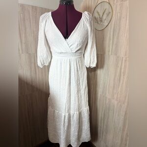 sofia by sofia vergara White Eyelet Maxi Dress